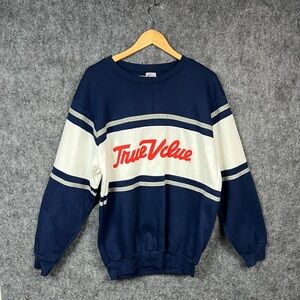 True Value Sweater XL American Sportswear Navy and White Made In USA